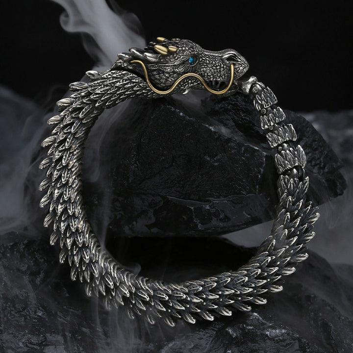 Buddha Stones北欧 ドラゴン ハンドメイド お守り 幸運 保護 チェーン ブレスレット
