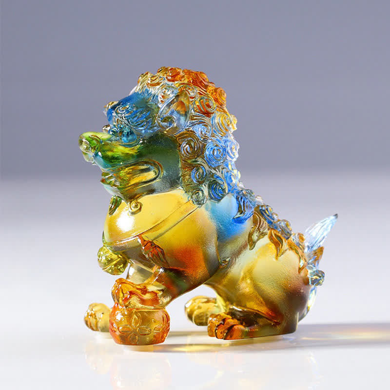 手作りのLiuliクリスタルライオンアートピースの強さホームオフィスの装飾 - image 6