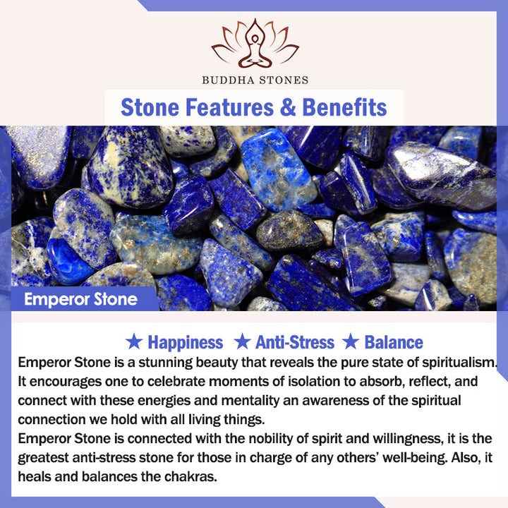 Buddha Stones天然エンペラーストーン 幾何学模様 クリスタル アンチストレスイヤリング