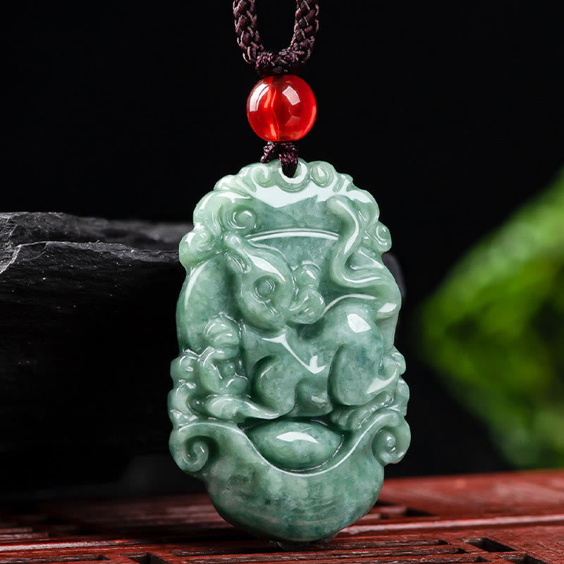 Buddha Stones天然翡翠12星座繁栄ネックレスペンダント - image 10