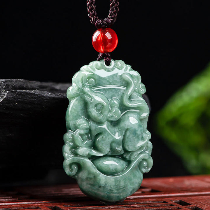 Buddha Stones天然翡翠12星座繁栄ネックレスペンダント - image 10