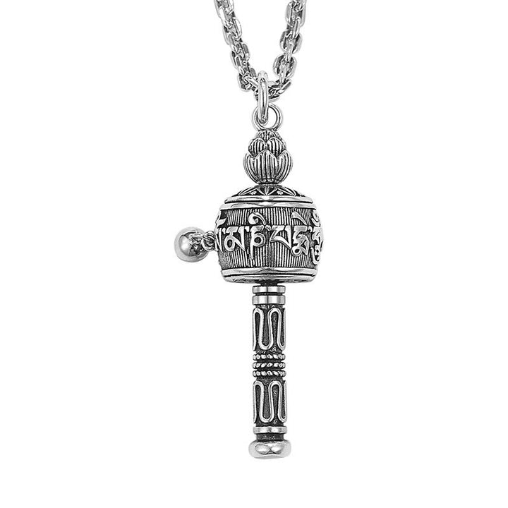 Buddha Stonesチベットオーム・マニ・パドメ・フム祈祷ホイール蓮の知恵 回転式ネックレスペンダント - image 7