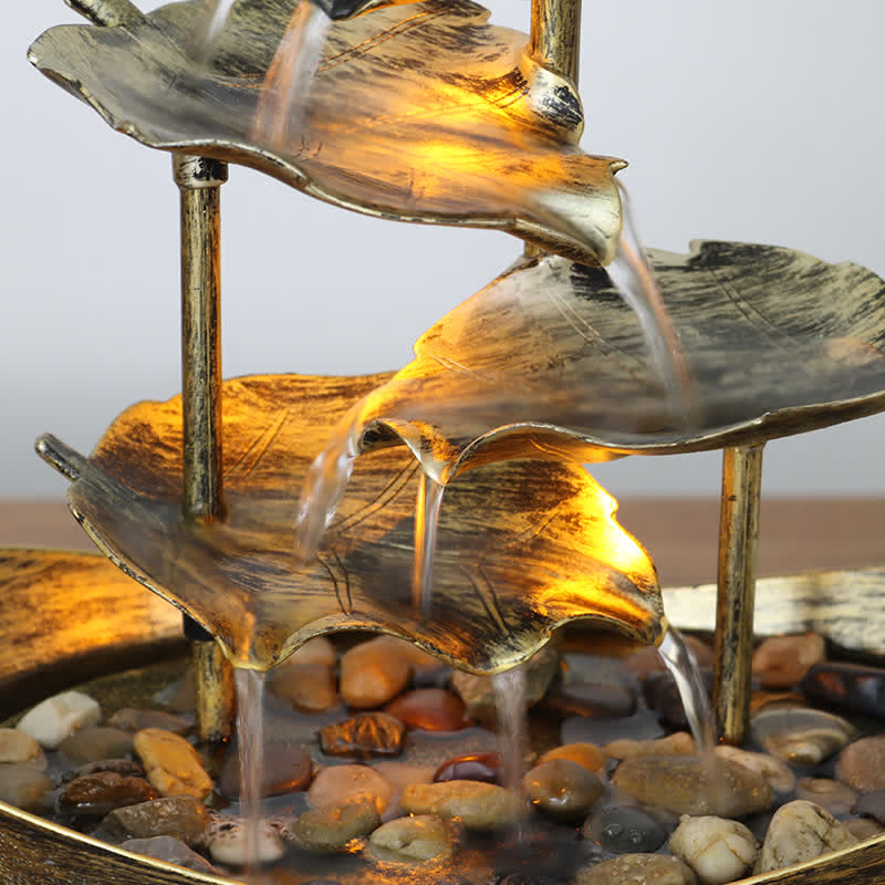 Buddha Stones蓮の葉型 滝 噴水 卓上装飾品 LEDライト付き ホームオフィス デスクトップ装飾 - image 8