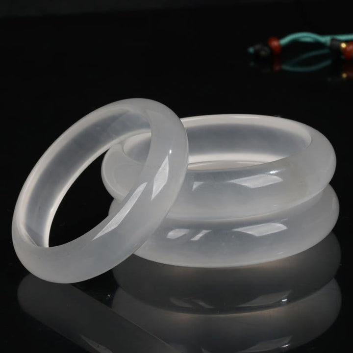 Buddha Stones天然 半透明 ゴールデン シルク 翡翠 富と幸運ブレスレットバングル - image 0