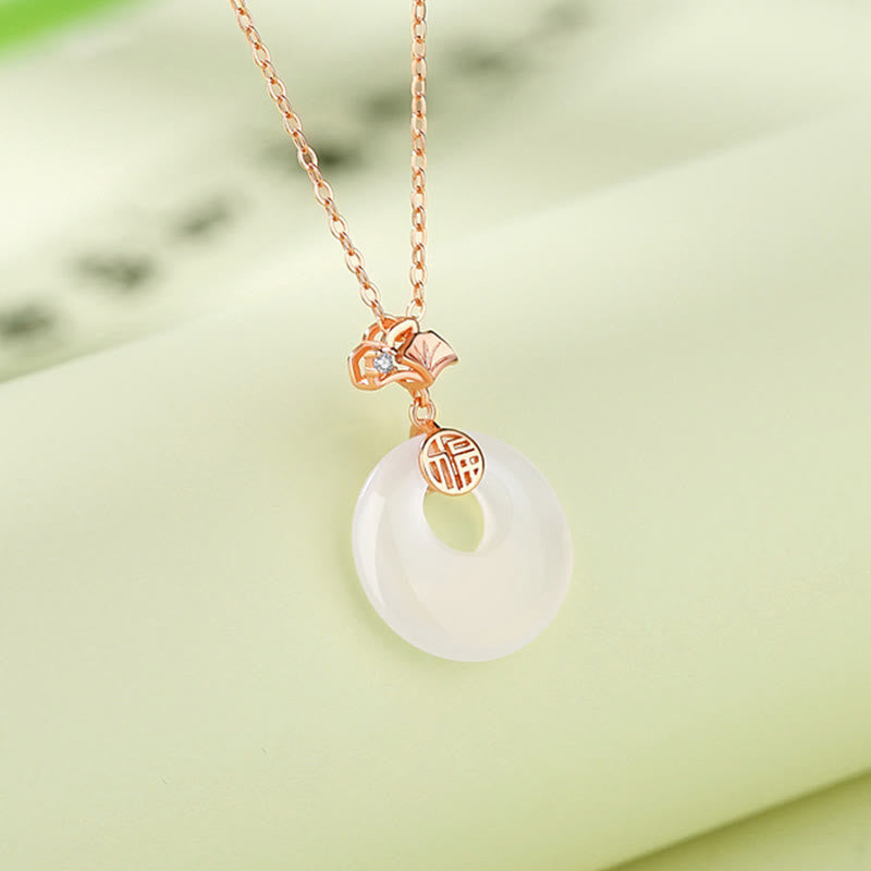 Buddha Stones925 スターリングシルバー イチョウの葉 蝶 ローズ カルセドニー 和田翡翠 平和バックル フーキャラクター ハーモニー ネックレス ペンダント