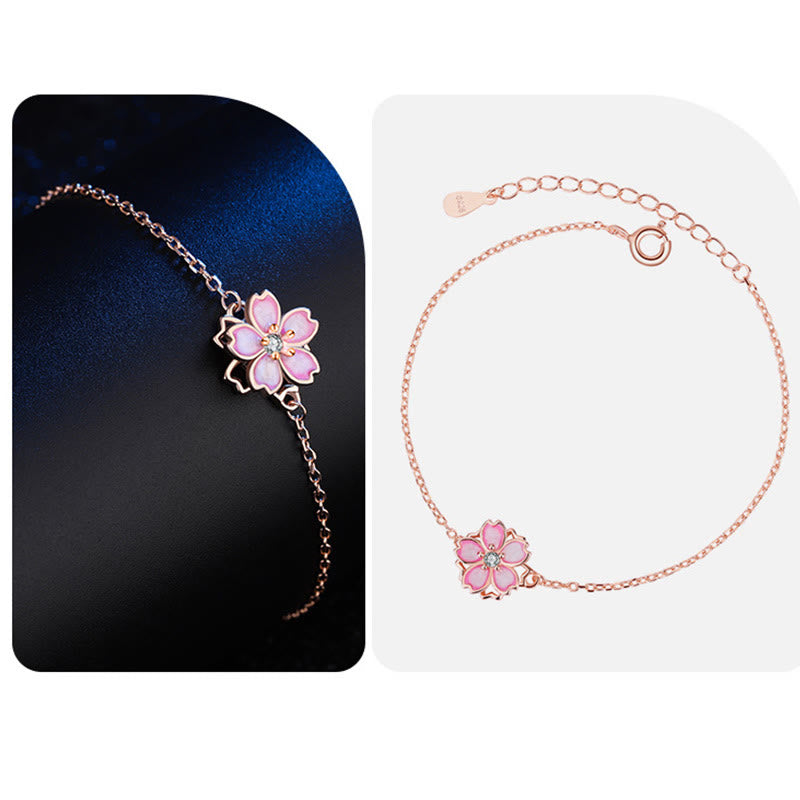 Buddha Stones925スターリングシルバー 桜の祝福チェーンブレスレット 回転リング - image 11