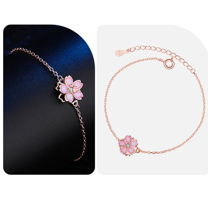 Buddha Stones925スターリングシルバー 桜の祝福チェーンブレスレット 回転リング - image 11