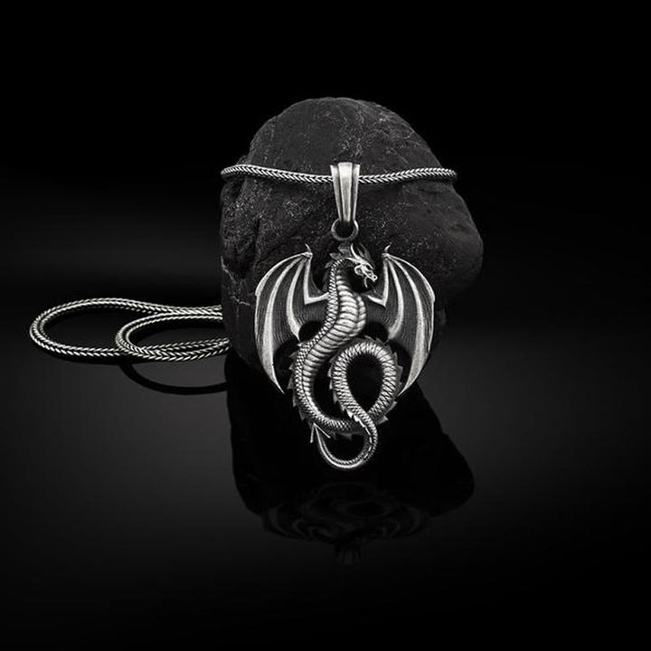 Buddha Stones純錫製 龍 幸運 成功 ネックレス ペンダント - ドラゴンペンダント＆キールチェーン - image 1