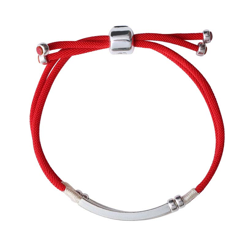 Buddha Stones925 スターリングシルバー レッドストリング レイヤードブレイドブレスレット