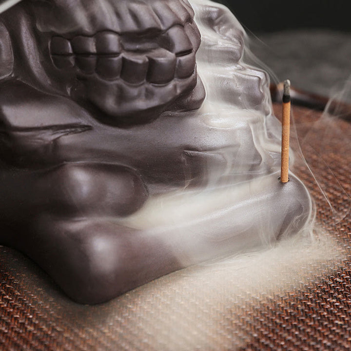 ハロウィン スカルヘッド 紫粘土 ヒーリング香炉 デコレーションBuddha Stones