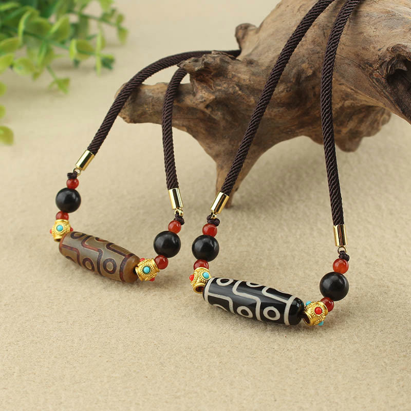 Buddha Stonesチベット九眼天珠守護の祝福紐ネックレスペンダント