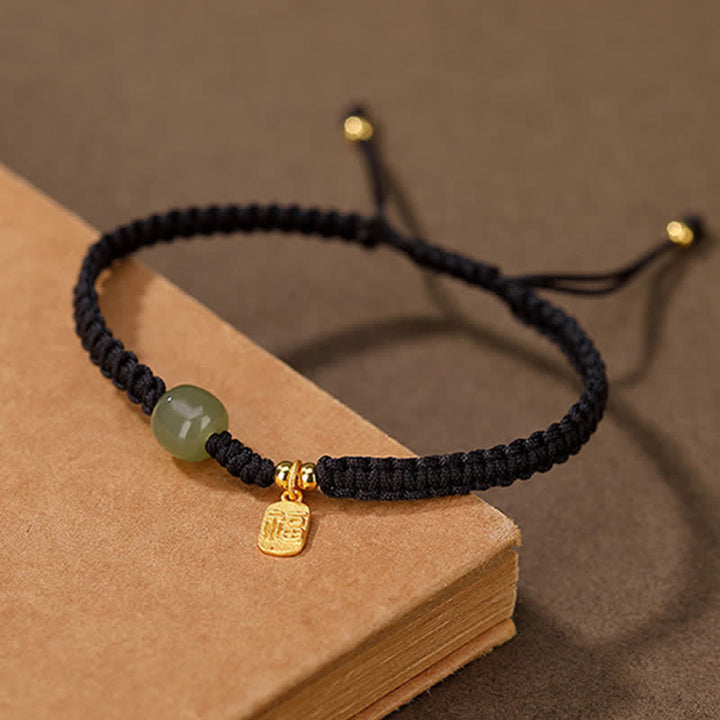 Buddha Stones925 スターリングシルバー 和田翡翠 祝福 富 赤い紐 ブレスレット