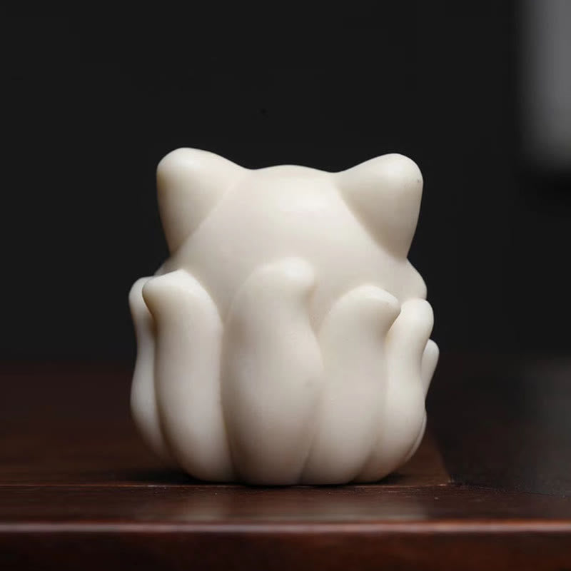 Buddha Stonesミニ九尾狐象牙実白檀緑白檀祝福装飾