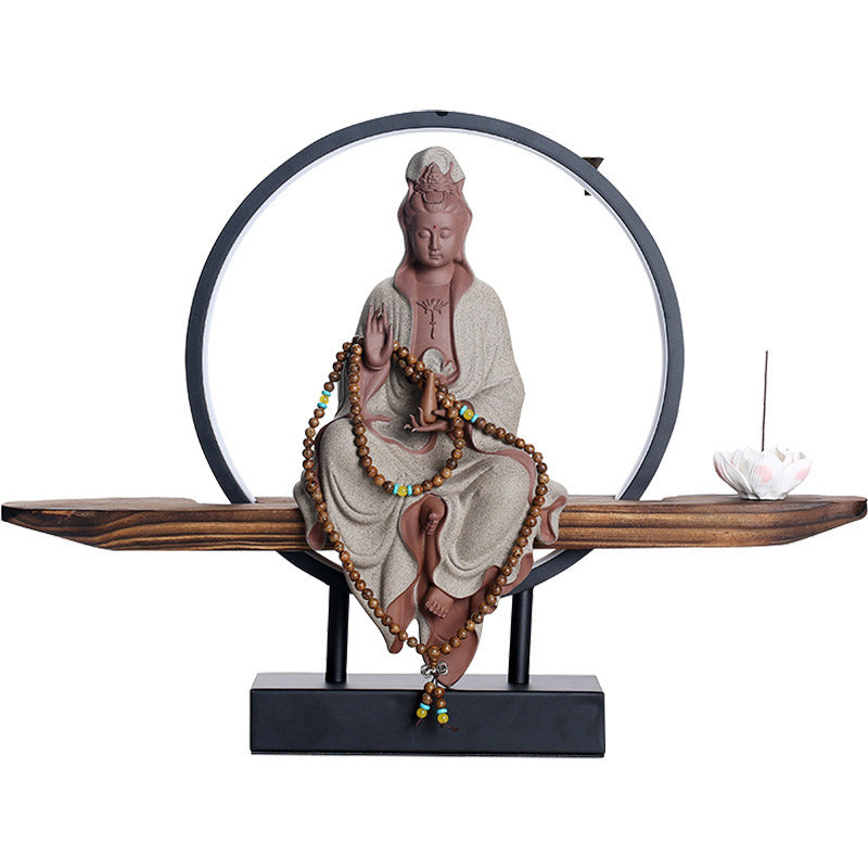 Buddha Stones仏陀 観音 陶器 蓮 リラクゼーション 香炉 装飾