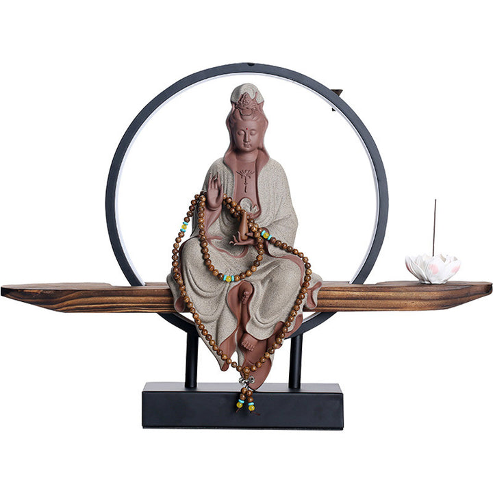Buddha Stones仏陀 観音 陶器 蓮 リラクゼーション 香炉 装飾