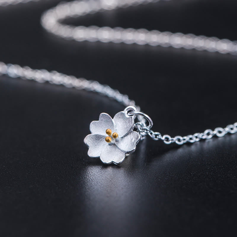 Buddha Stones925スターリングシルバー 桜の花の祝福ネックレスペンダント