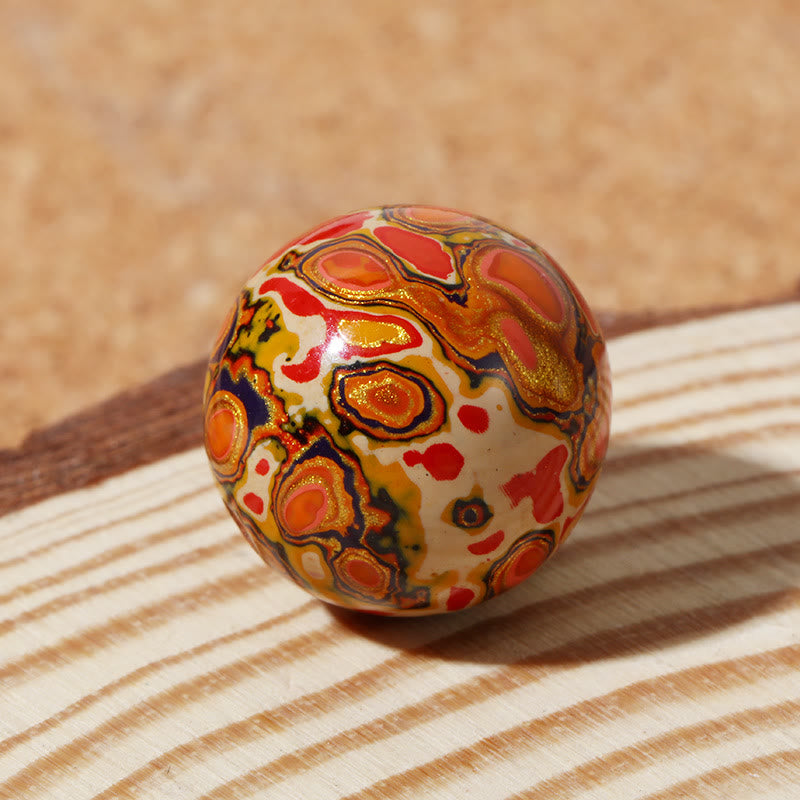 Buddha Stones天然多色漆ビーズ 落ち着いたブレスレット