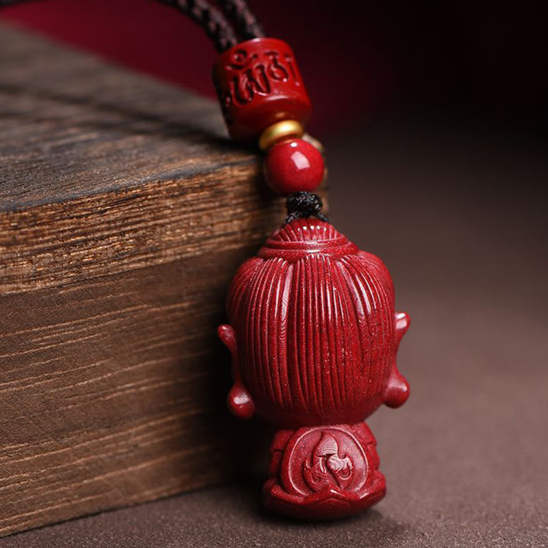 Buddha Stones十二支 出生仏 天然辰砂 お守り 悪霊除け ネックレス ペンダント