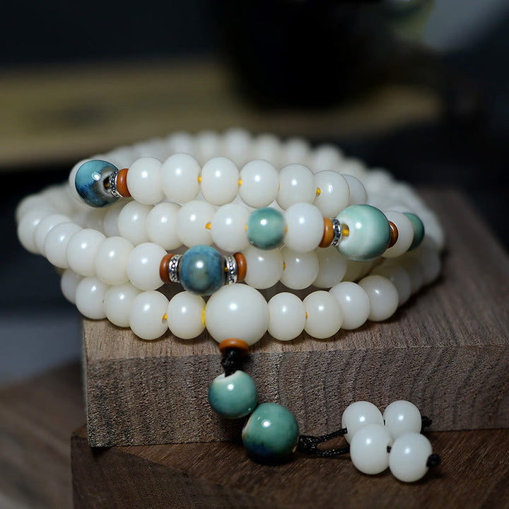 Buddha Stones108 個入りMalaビーズ 菩提樹 邪悪な霊を寄せ付けない 穏やかなブレスレット