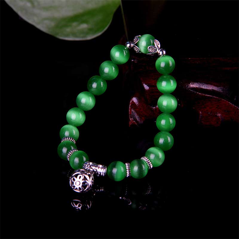 Buddha Stonesチベットキャッツアイ幸運ブレスレット