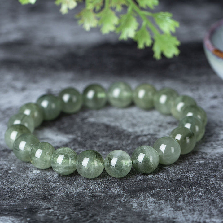 Buddha Stones天然グリーンクリスタル 祝福 富のブレスレット