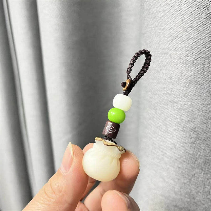 Buddha Stones天然菩提樹の種子 マネーバッグ 花の祝福 繁栄のキーホルダー