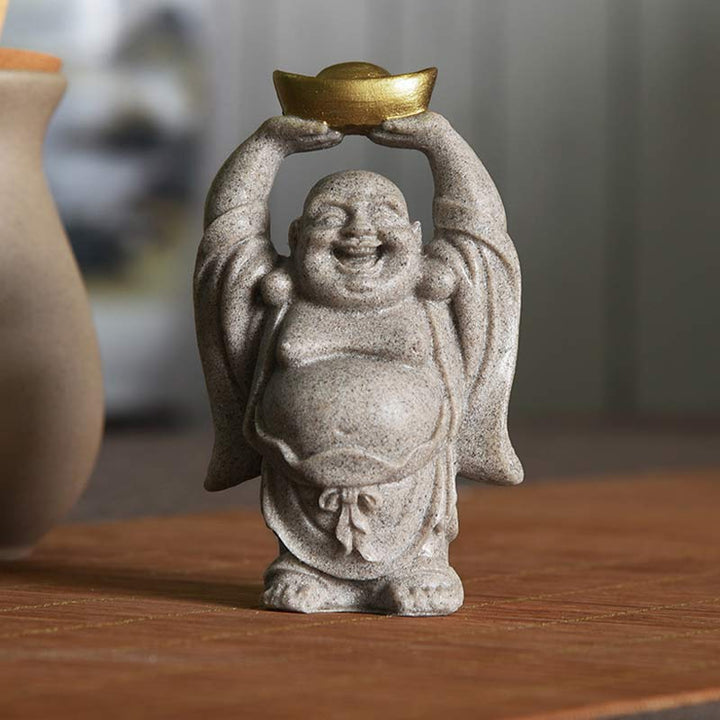 Buddha Stones笑う仏 樹脂像 祝福 室内装飾 - 6.5×4.5×11cm - image 0