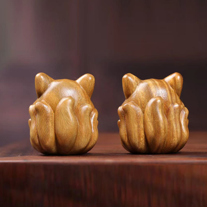 Buddha Stonesミニ九尾狐象牙実白檀緑白檀祝福装飾