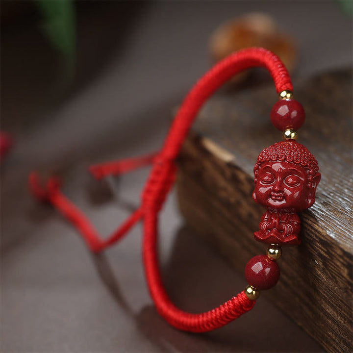 Buddha Stones十二支誕生仏辰砂 お守り 祝福 紐 ブレスレット