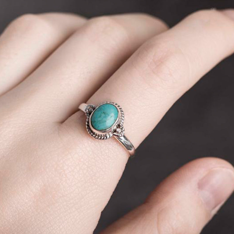 Buddha Stones925スターリングシルバー ターコイズ ウィズダムラブリング