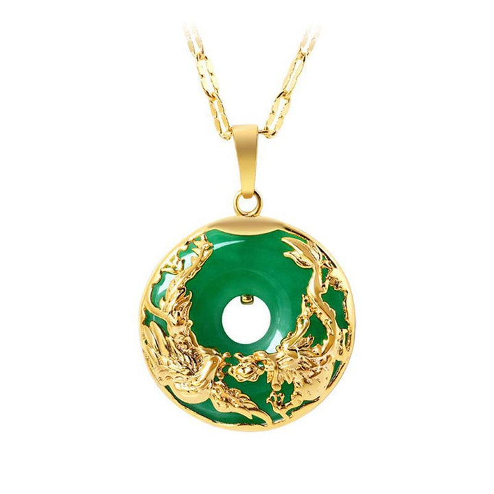 Buddha Stones天然翡翠繁栄ネックレス - image 1
