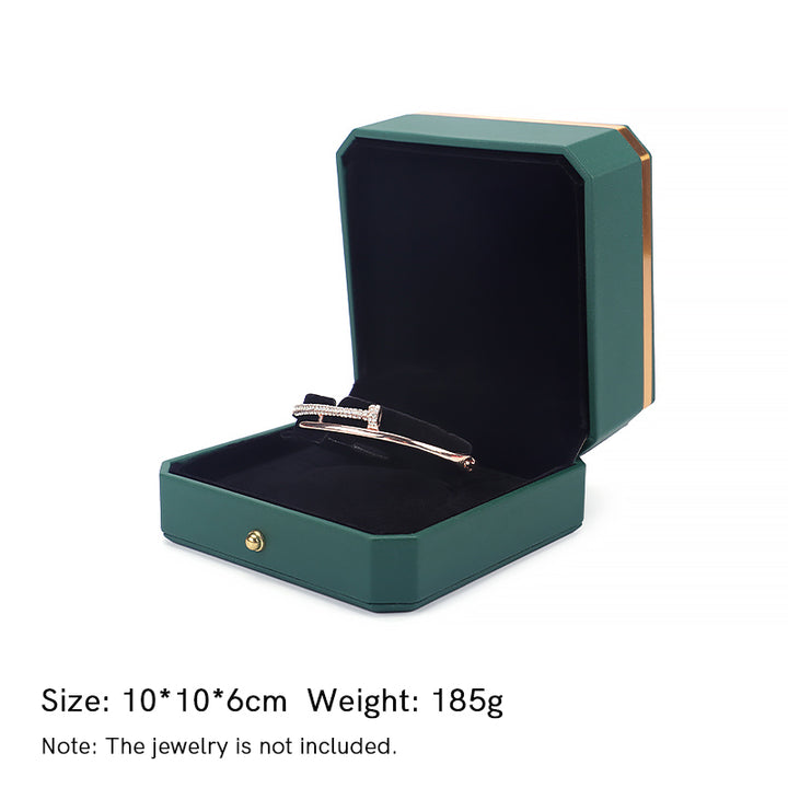 Buddha Stonesジュエリー収納ボックス PUレザーギフトボックス - ダークグリーン - ブレスレットボックス（10×10×6cm） - image 11