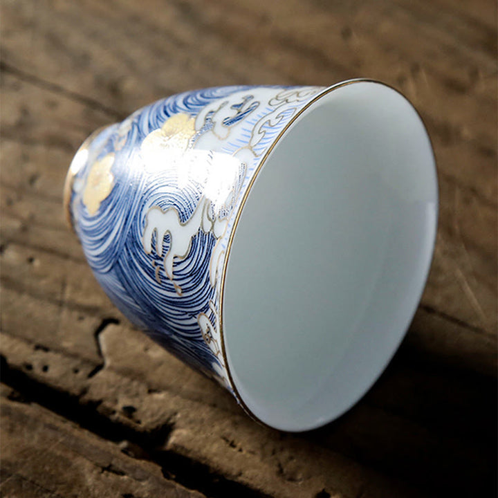 Buddha Stonesヴィンテージ 海 海の波 陶器 ティーカップ ティーカップ