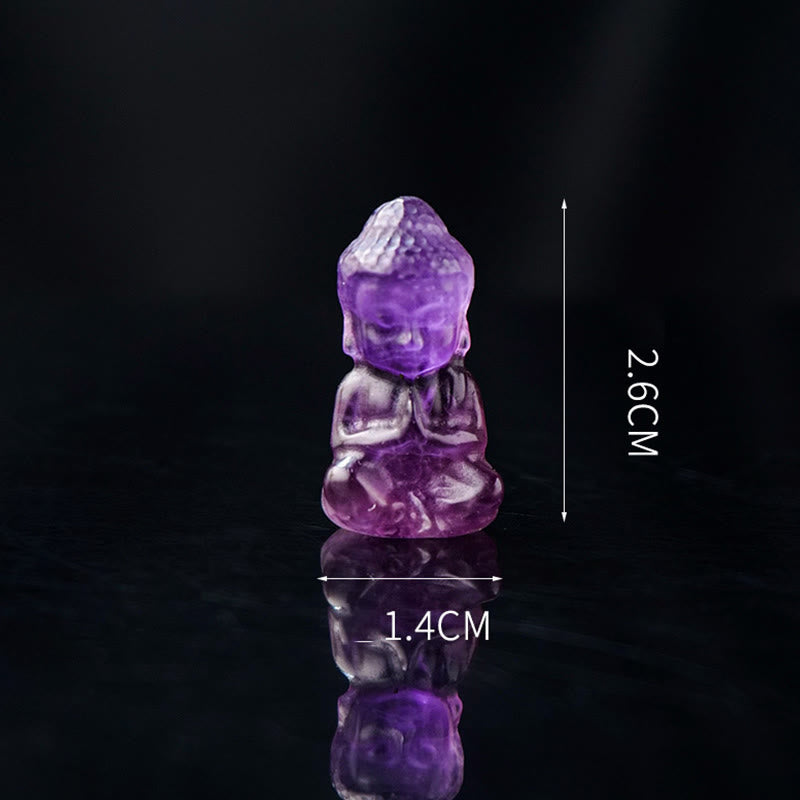 Buddha Stones各種クリスタルアメジストピンククリスタルホワイトクリスタルシトリン仏像彫刻スピリチュアルヒーリングネックレスペンダント装飾 - image 2