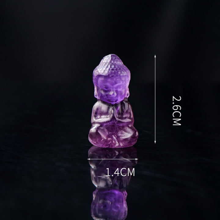 Buddha Stones各種クリスタルアメジストピンククリスタルホワイトクリスタルシトリン仏像彫刻スピリチュアルヒーリングネックレスペンダント装飾 - image 2