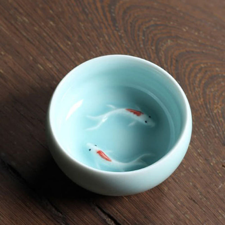Buddha Stonesカラフルな鯉の陶器ティーカップ カンフーティーカップボウル - image 29