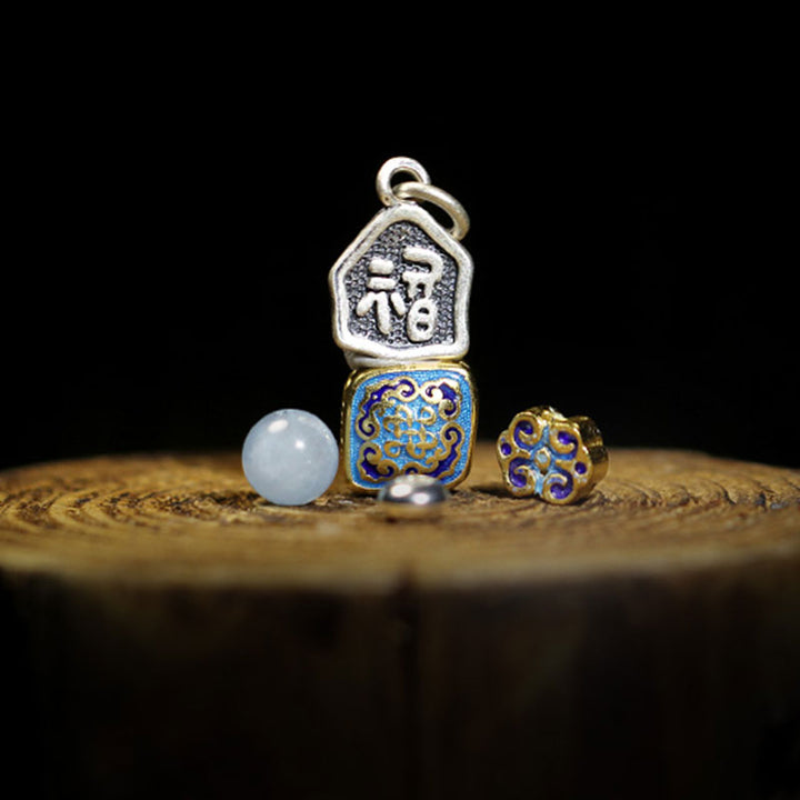 Buddha Stones925 スターリングシルバー インド産小葉 レッドサンダルウッド アクアマリン ゴールドスター 中国結び 祝福ブレスレット