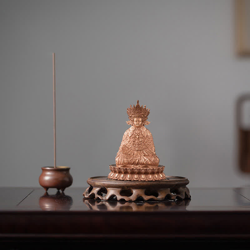 釈迦牟尼仏像慈悲の手作り銅像装飾 - 10×8cm - image 0