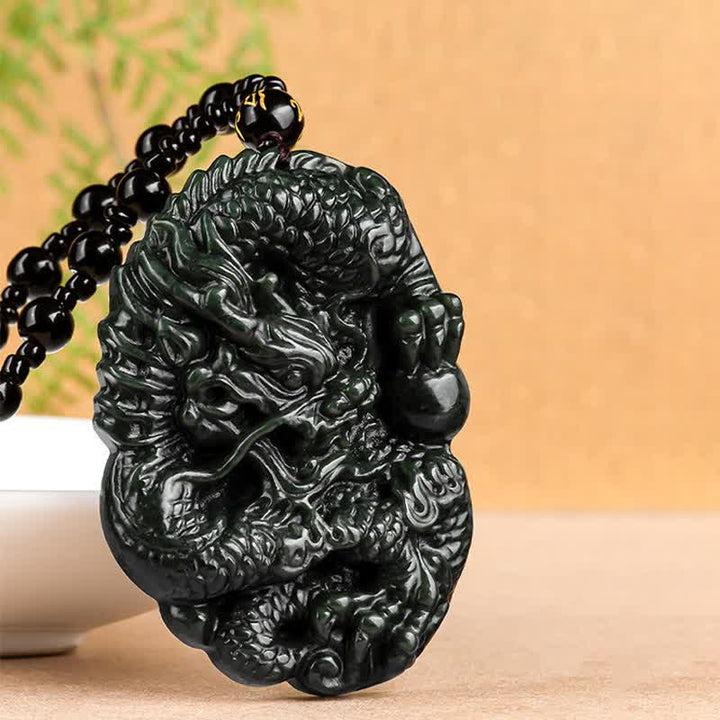 Buddha Stones和田翡翠龍 成功 調和 ネックレス ビーズ ストリング ペンダント - image 6
