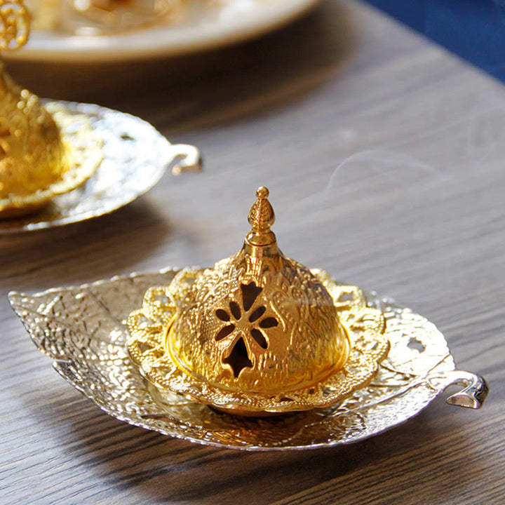 チベットの金箔ミニコースター瞑想用香炉