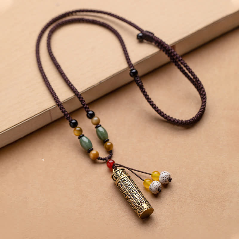 Buddhastoneshop チベットオーム・マニ・パドメ・フムメノウ シュランガマ スートラ保護ネックレス ペンダント - 銅と菩提の種子 - image 11