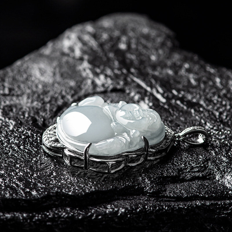 Buddha Stones925スターリングシルバー 笑う仏陀 天然翡翠 豊穣のネックレスペンダント - image 6
