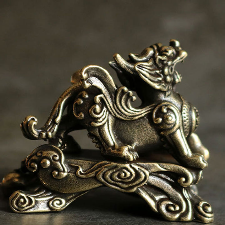 Buddha Stones手作り 風水 貔貅 銅製 富と幸運の飾り - image 3