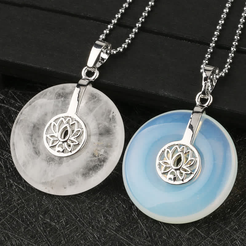 Buddha Stones各種クリスタルアメジストピンククリスタルロータスヒーリングネックレスペンダント - image 5