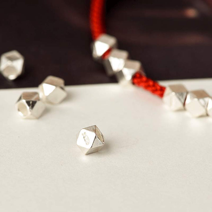 Buddha Stones925 スターリングシルバー レッドストリング ブレイドブレスレット アンクレット