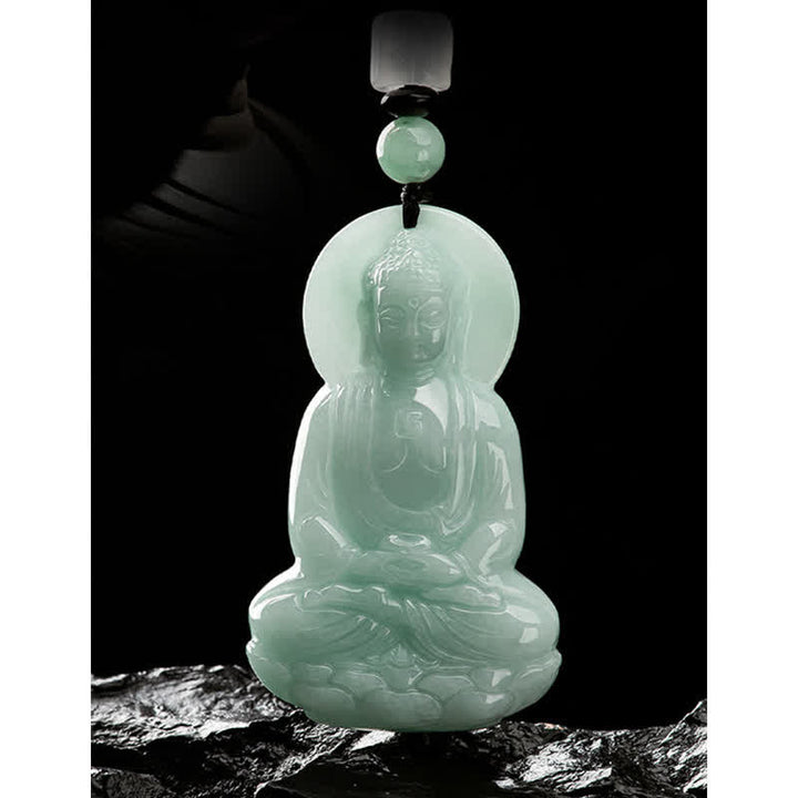 Buddha Stones阿弥陀仏 翡翠 お守り 慈悲の紐ネックレス - image 16