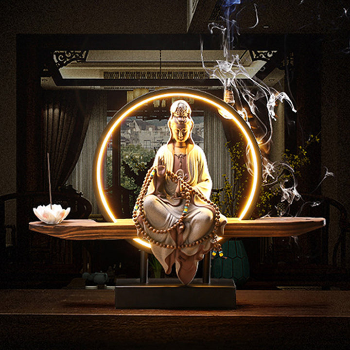 Buddha Stones仏陀 観音 陶器 蓮 リラクゼーション 香炉 装飾