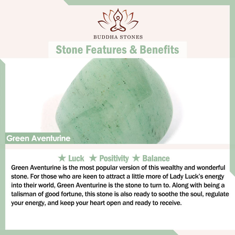 Buddha Stonesグリーンアベンチュリン パールピンク クリスタルビーズ 幸運のブレスレット