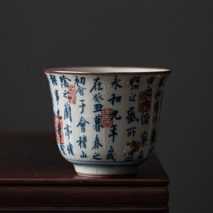 Buddha Stones、山水、蓮、蘭、亭、集いの陶器のティーカップ、カンフーティーカップ
