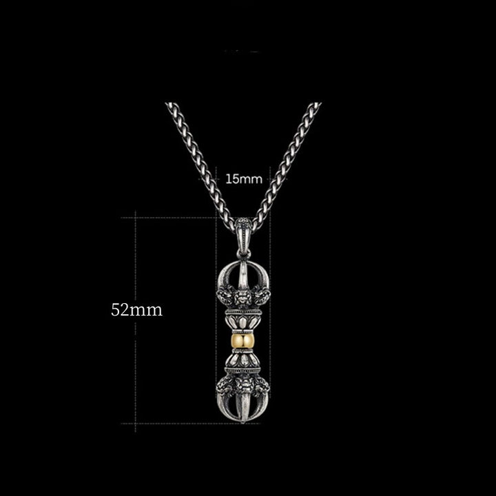 Buddha Stonesチベットドルジェ金剛杵デザイン富のネックレスペンダント